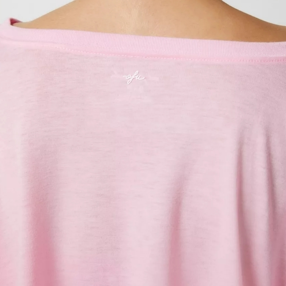 Urban Outfitters Out From Under Addison Cozy Cropped Tee Top Tshirt S Pink NEW! - Picture 4 of 5